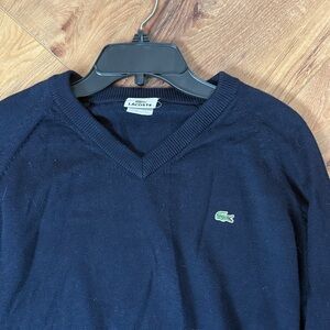 Lacoste Men's Navy V-Neck Sweater